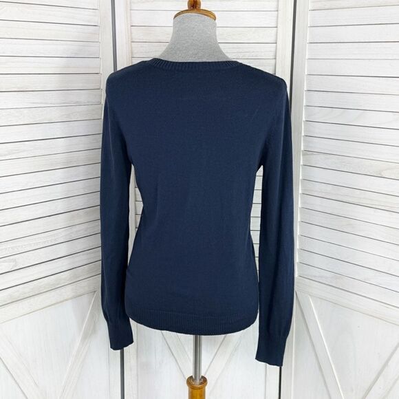 Cherokee Vintage Argyle Button Front Cardigan Sweater Blue Multi Medium - Picture 4 of 12